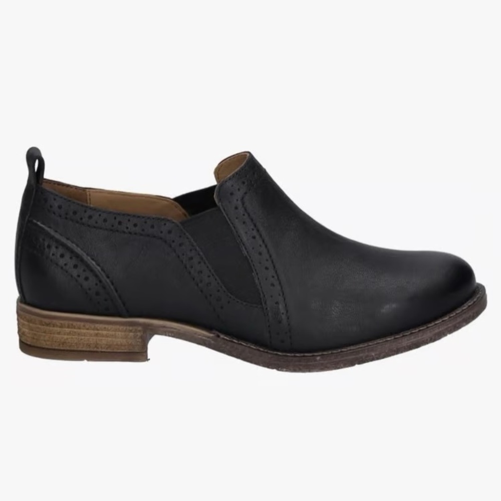 Josef Seibel Black Leather Slip-On Flats
